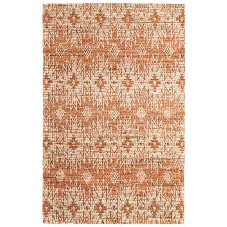 Feizy Lilliana 8' x 11' Geometric Indoor Rectangular Area Rug Orange / Ivory / Tan