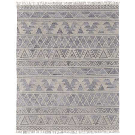 Feizy Savona 9' x 12' Southwestern Indoor Rectangular Area Rug in Ivory / Gray / Blue Ivory / Gray / Blue
