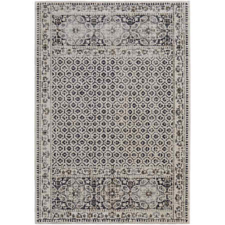 Feizy Kano 4-1/4' x 6-1/4' Polyester and Polypropylene Vintage Indoor Rectangular Throw Rug Ivory / Taupe / Gray