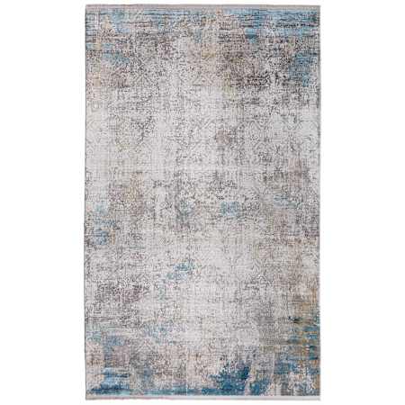 Feizy Cadiz 13' x 20' Acrylic and Viscose Abstract Indoor Rectangular Area Rug Ivory / Blue / Gold