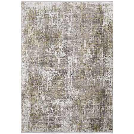Feizy Cadiz 12' x 18' Acrylic and Viscose Abstract Indoor Rectangular Area Rug Green / Gray / Ivory