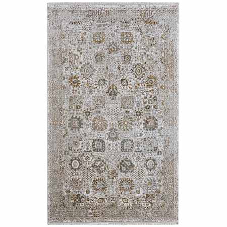Feizy Cadiz 3' x 5' Vintage Indoor Rectangular Throw Rug in Ivory / Gray / Gold Ivory / Gray / Gold