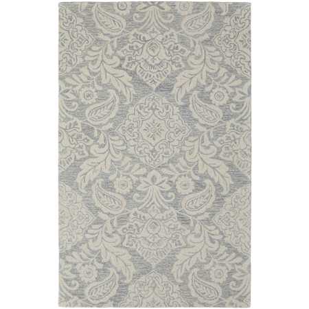 Feizy Belfort 10' x 14' Wool Botanical Indoor Rectangular Area Rug Blue / Ivory