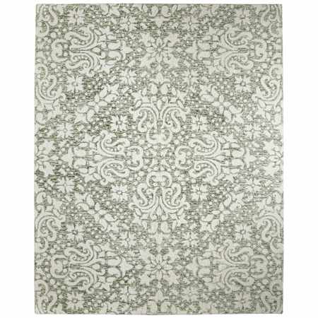 Feizy Belfort 12' x 15' Wool Botanical Indoor Rectangular Area Rug Ivory / Green