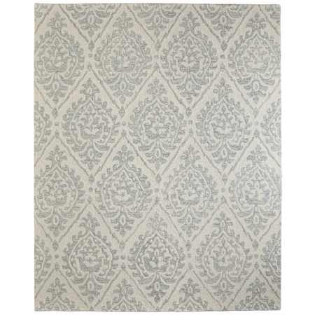 Feizy Belfort 10' x 14' Wool Botanical Indoor Rectangular Area Rug Ivory / Gray