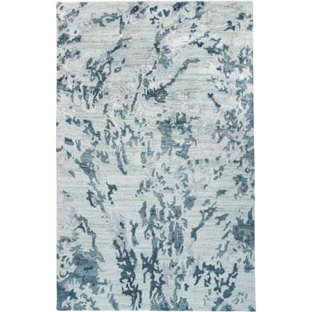 Feizy Dryden 5' x 8' Abstract Indoor Rectangular Area Rug in Blue / Green / Silver Blue / Green / Silver