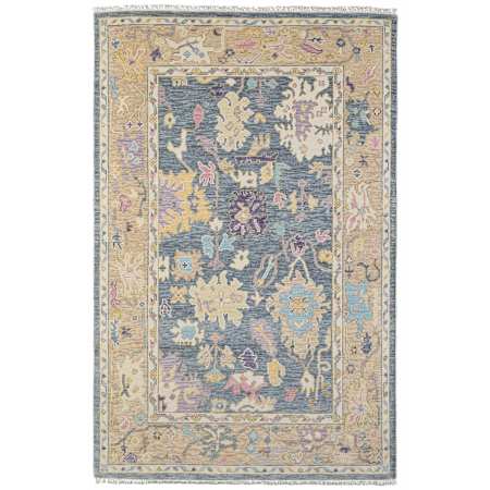 Feizy Karina 7-3/4' x 9-3/4' Wool Botanical Indoor Rectangular Area Rug Gold / Blue / Purple