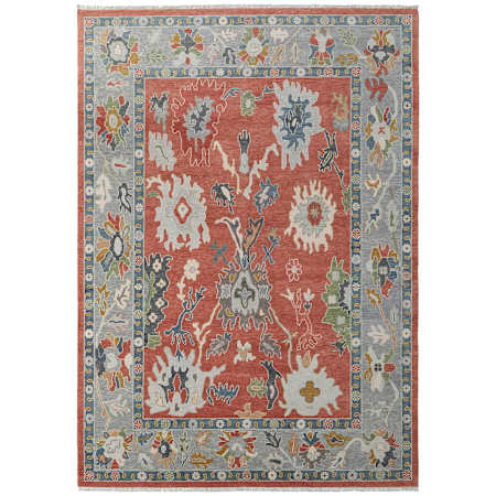 Feizy Karina 3-1/2' x 5-1/2' Traditional Indoor Rectangular Throw Rug in Red / Gray / Ivory Red / Gray / Ivory