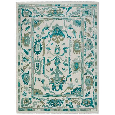 Feizy Karina 9-1/2' x 13-1/2' Wool Traditional Indoor Rectangular Area Rug Green / Ivory