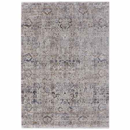 Feizy Caprio 7-3/4' x 10' Polyester and Viscose Vintage Indoor Rectangular Area Rug Taupe / Ivory / Gray