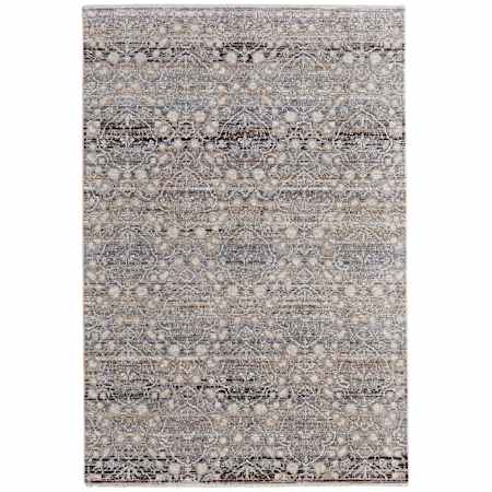 Feizy Caprio 6-1/2' x 9-1/2' Polyester and Viscose Vintage Indoor Rectangular Area Rug Gray / Ivory / Tan