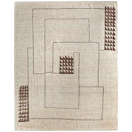 Feizy Agape 8-1/2' x 11-1/2' Abstract Indoor Rectangular Area Rug in Ivory / Brown Ivory / Brown