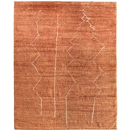 Feizy Agape 9-1/2' x 13-1/2' Abstract Indoor Rectangular Area Rug in Orange / White Orange / White