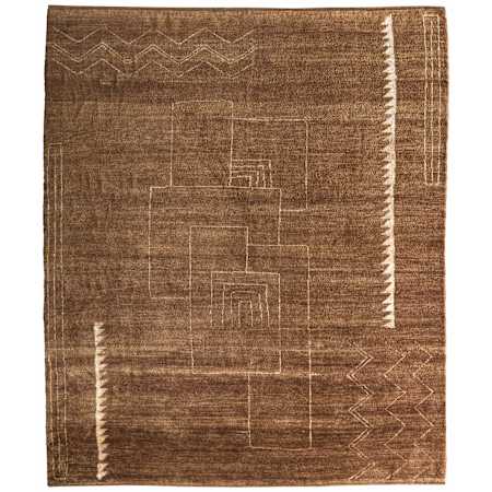 Feizy Agape 7-3/4' x 9-3/4' Abstract Indoor Rectangular Area Rug in Brown / Ivory Brown / Ivory