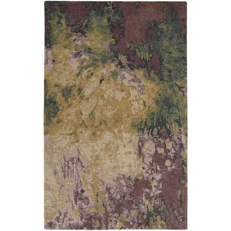 Feizy Amira 8' x 10' Wool Abstract Indoor Rectangular Area Rug Gold / Purple / Green