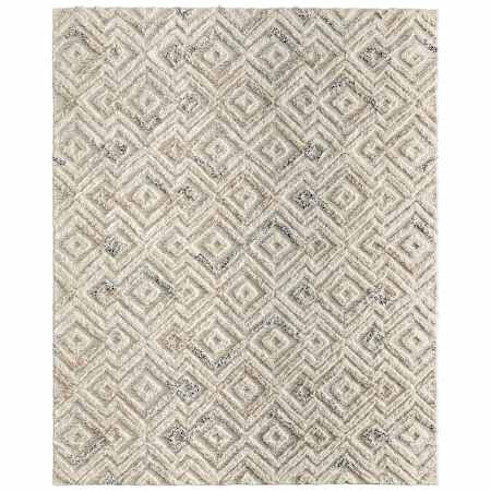 Feizy Anica 4' x 6' Wool Moroccan & Tribal Indoor Rectangular Throw Rug Ivory / Gray / Black