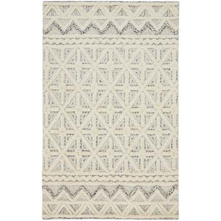 Feizy Anica 9' x 12' Wool Geometric Indoor Rectangular Area Rug Ivory / Black