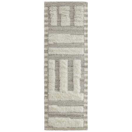 Feizy Ashby 2-1/2' x 10' Geometric Indoor Runner Gray / Ivory