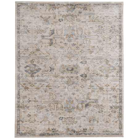 Feizy Augustine 9' x 12' Vintage Indoor Rectangular Area Rug in Ivory / Tan / Blue Ivory / Tan / Blue