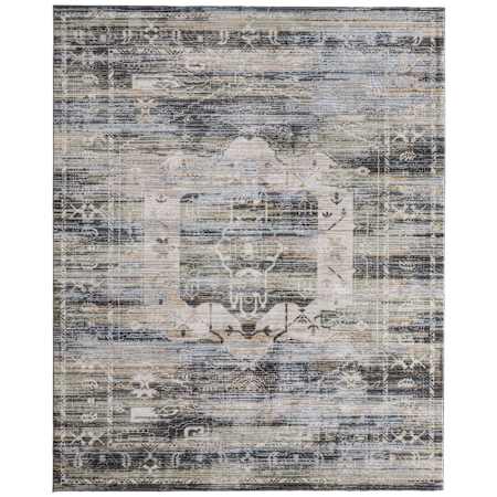 Feizy Augustine 2' x 3' Vintage Indoor Rectangular Throw Rug in Green / Blue / Ivory Green / Blue / Ivory