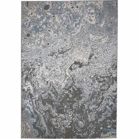 Feizy Azure 8' x 10' Abstract Indoor Rectangular Area Rug in Ivory / Gray / Blue Ivory / Gray / Blue