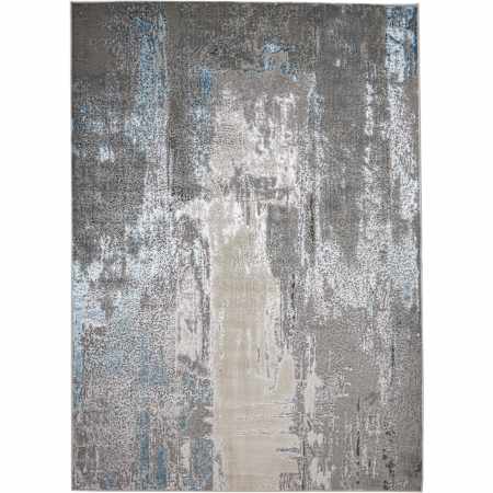 Feizy Azure 5' x 8' Abstract Indoor Rectangular Area Rug in Gray / Ivory / Blue Gray / Ivory / Blue