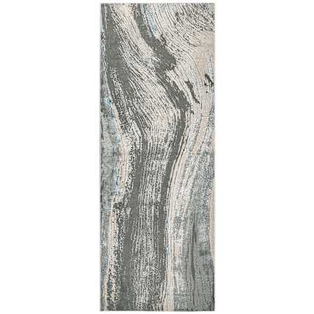 Feizy Azure 2-3/4' x 7-3/4' Abstract Indoor Runner in Gray / Ivory / Blue Gray / Ivory / Blue