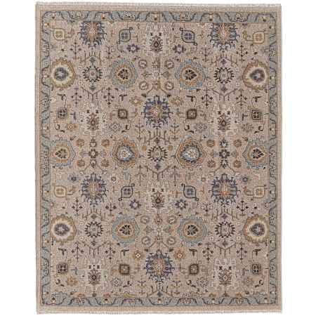 Feizy Corbitt 2' x 3' Traditional Indoor Rectangular Throw Rug in Tan / Blue / Gold Tan / Blue / Gold