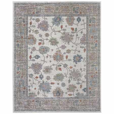 Feizy Dartmouth 5' x 7-1/2' Botanical Indoor Rectangular Area Rug Ivory / Brown / Blue