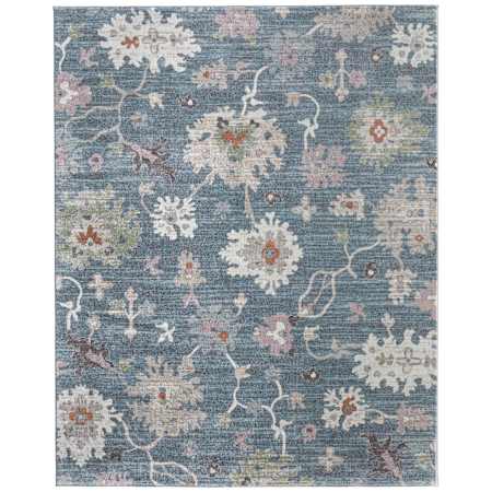 Feizy Dartmouth 6-1/4' x 9-1/4' Abstract Indoor Rectangular Area Rug Blue / Ivory / Pink
