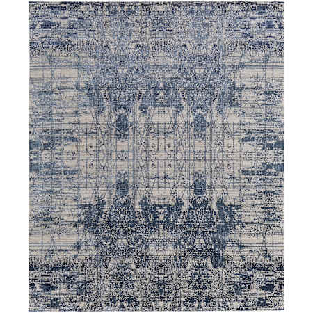Feizy Eastfield 4' x 6' Abstract Indoor Rectangular Throw Rug in Blue / Ivory Blue / Ivory