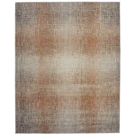 Feizy Eden 9' x 12' Abstract Indoor Rectangular Area Rug in Ivory / Taupe / Pink Ivory / Taupe / Pink
