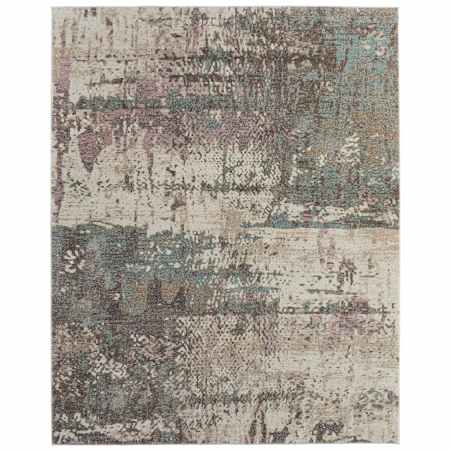 Feizy Eden 9' x 12' Abstract Indoor Rectangular Area Rug in Ivory / Blue / Purple Ivory / Blue / Purple