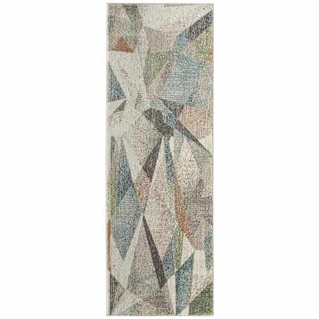 Feizy Eden 2-1/2' x 7-1/4' Abstract Indoor Runner in Ivory / Blue / Green Ivory / Blue / Green