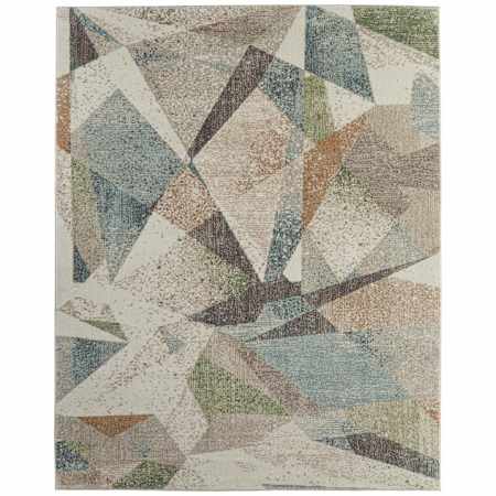 Feizy Eden 12' x 15' Abstract Indoor Rectangular Area Rug in Ivory / Blue / Green Ivory / Blue / Green