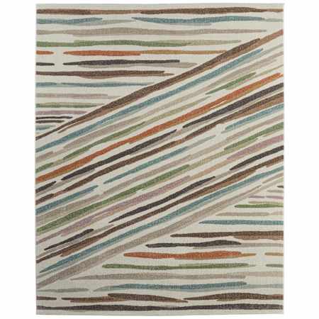 Feizy Eden 10' x 12-3/4' Abstract Indoor Rectangular Area Rug in Ivory / Brown / Blue Ivory / Brown / Blue