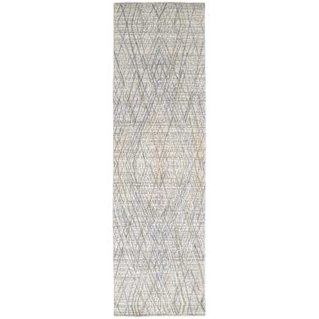 Feizy Elias 2-3/4' x 10' Abstract Indoor Runner Gray / Blue