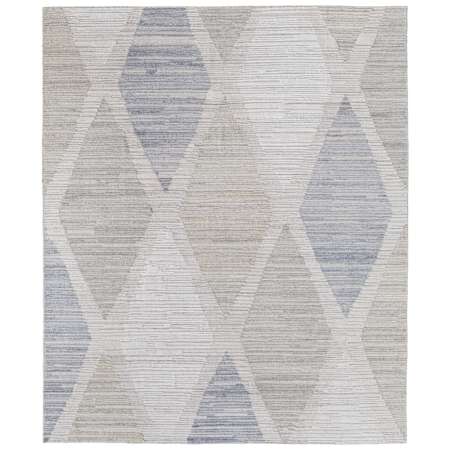 Feizy Elias 10' x 14' Geometric Indoor Rectangular Area Rug in Ivory / Blue / Brown Ivory / Blue / Brown