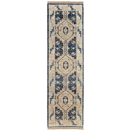 Feizy Fillmore 2-1/2' x 8' Traditional Indoor Runner Blue / Ivory
