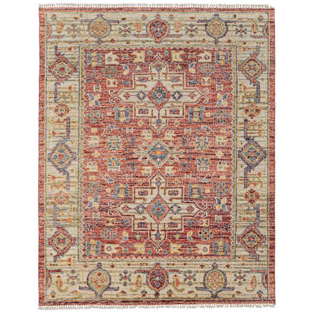 Feizy Fillmore 10' x 14' Traditional Indoor Rectangular Area Rug in Red / Ivory / Gold Red / Ivory / Gold