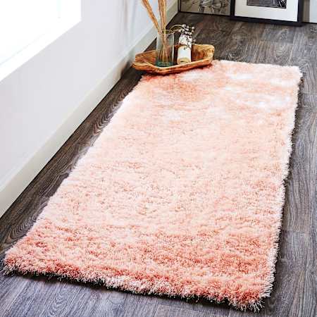 Feizy Shag 2-1/2' x 6' Cotton Hand Tufted Solid Runner From the Fiona Collection Blush