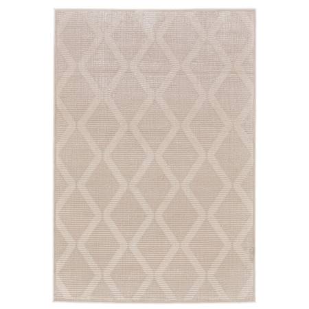 Feizy Salt Point 8' x 11' Farmhouse Trellis Rectangular Area Rug From the Stefen Collection Powder Creme