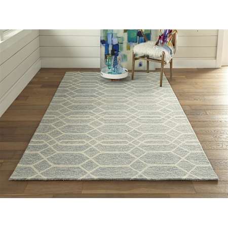 Feizy Ulundi 2' x 3' Wool Hand Tufted Geometric Rectangle Throw Rug From the Natalia Collection Navy / Gray