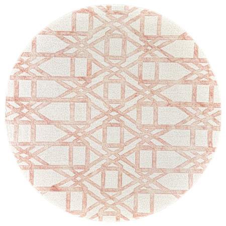 Feizy Matteo 10' x 10' Wool Hand Tufted Geometric Round Area Rug From the Genoa Collection Faded Blush