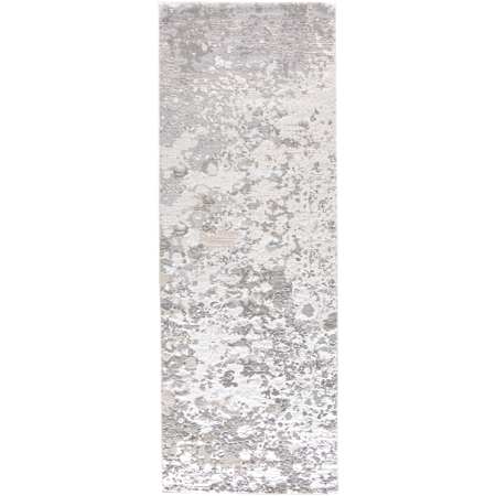 Feizy Nelson 2-3/4' x 7-3/4' Polyester Abstract Runner From the Owen Collection Sterling / Gray