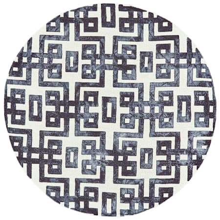 Feizy Giovanna 10' x 10' Wool Hand Tufted Geometric Round Area Rug From the Genoa Collection Stormy Night