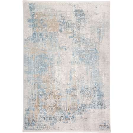 Feizy Hallam 2-1/4' x 3' Viscose Vintage Rectangular Throw Rug From the Logan Collection Navy / Gray