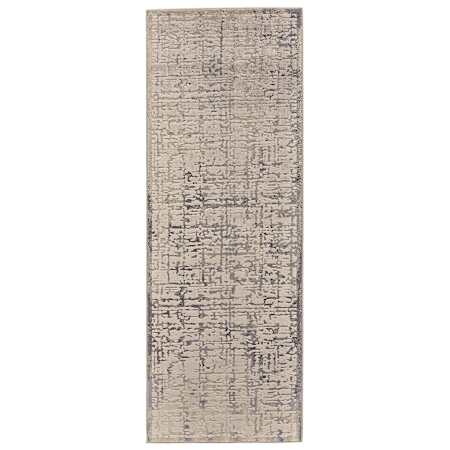 Feizy Sewal 2-3/4' x 7-3/4' Abstract Runner From the Stefen Collection Fossil Gray