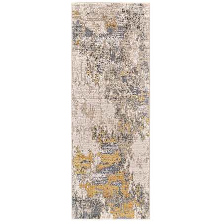 Feizy Laredo 2-3/4' x 7-3/4' Abstract Runner From the Allamoore Collection Golden Wheat / Birch