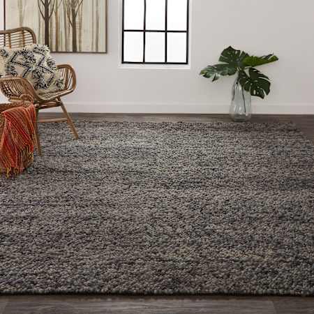 Feizy Rugged 2' x 3' Wool Hand Woven Solid Rectangle Throw Rug From the Morgan Collection Gray / Multi